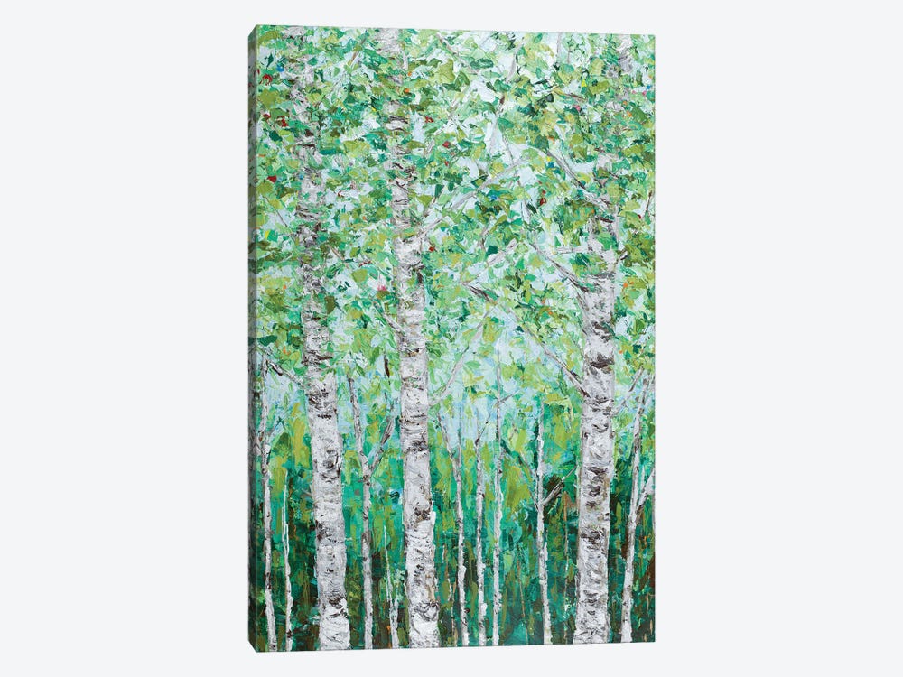 Green Birchwood I 1-piece Canvas Art Print
