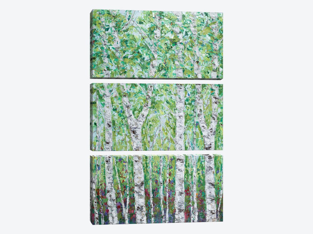 Green Birchwood II by Ann Marie Coolick 3-piece Canvas Wall Art