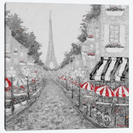 Splash of Red in Paris I Canvas Print #CLK72} by Ann Marie Coolick Canvas Print