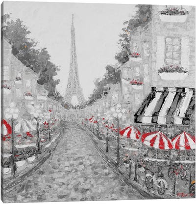 Splash of Red in Paris I Canvas Art Print