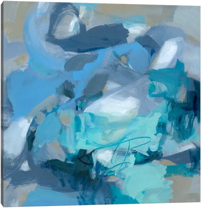 Abstract Blues I Canvas Art Print - Home Staging Living Room