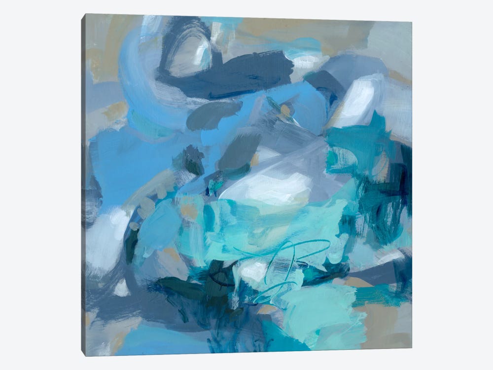 Abstract Blues I by Christina Long 1-piece Canvas Art Print