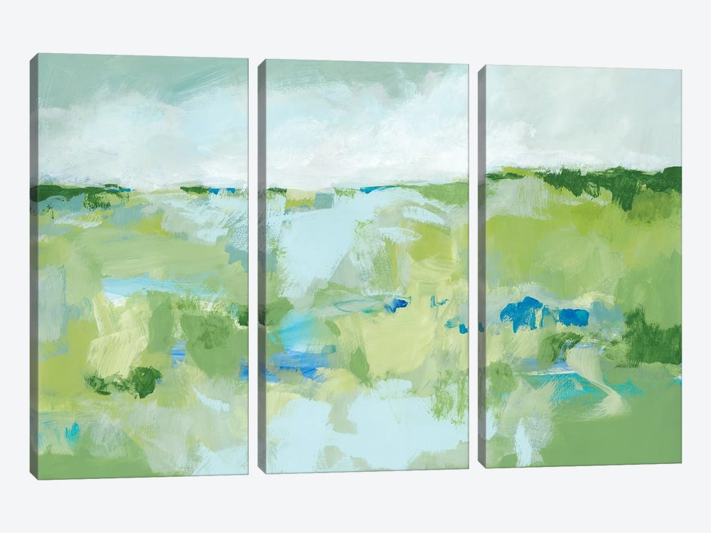 Spring Green I by Christina Long 3-piece Canvas Wall Art