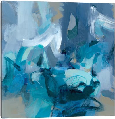 Abstract Blues II Canvas Art Print - Navy & Neutrals