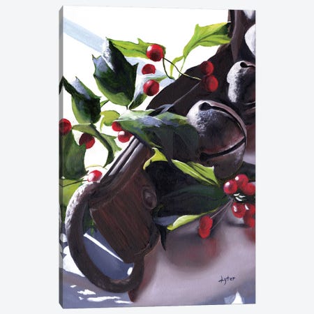 Holly & Bells Canvas Print #CLT13} by Christopher Lyter Canvas Wall Art