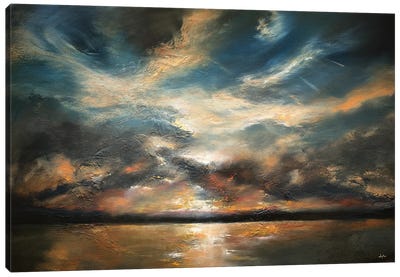All That's Beautiful Drifts Away Canvas Art Print - Lake & Ocean Sunrise & Sunset Art