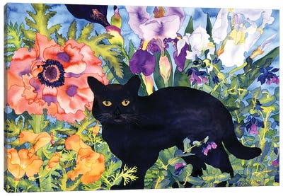 Black Cat Magic Canvas Art Print - Black Cat Art