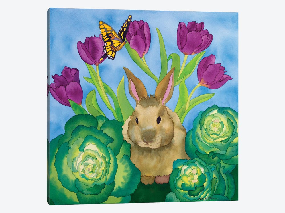 Bunny with Cabbage by Carissa Luminess 1-piece Canvas Wall Art