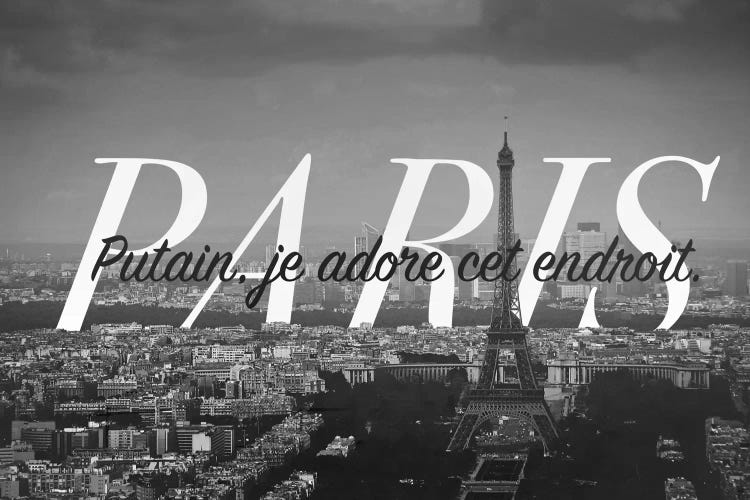 B/W Paris Love by 5by5collective wall art