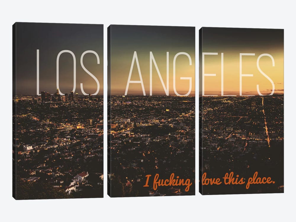 L.A. Love by 5by5collective 3-piece Canvas Print