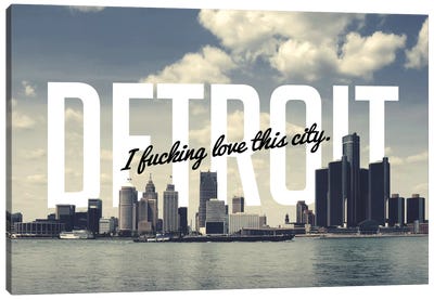 Detroit Love Canvas Art Print - City Love