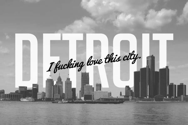 Michigan: B/W Detroit Love by 5by5collective