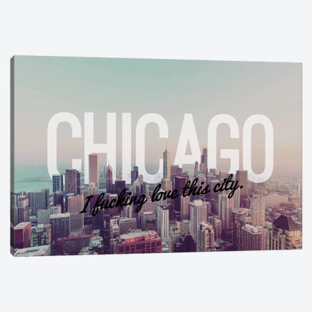 Chicago Love Canvas Print #CLV1} by 5by5collective Canvas Wall Art