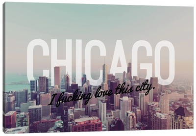 Chicago Love Canvas Art Print - City Love