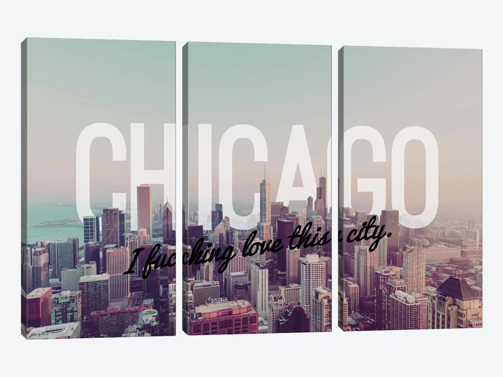 Chicago Love by 5by5collective 3-piece Canvas Wall Art