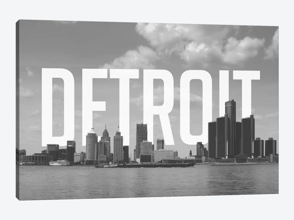 B/W Detroit by 5by5collective 1-piece Art Print