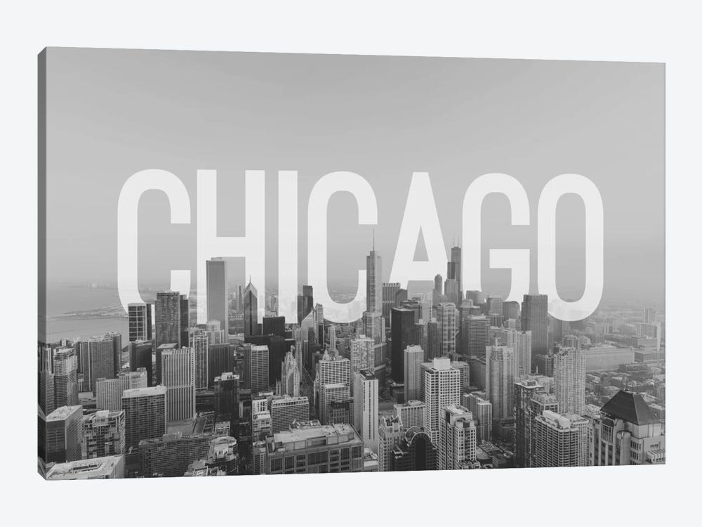 B/W Chicago by 5by5collective 1-piece Canvas Print