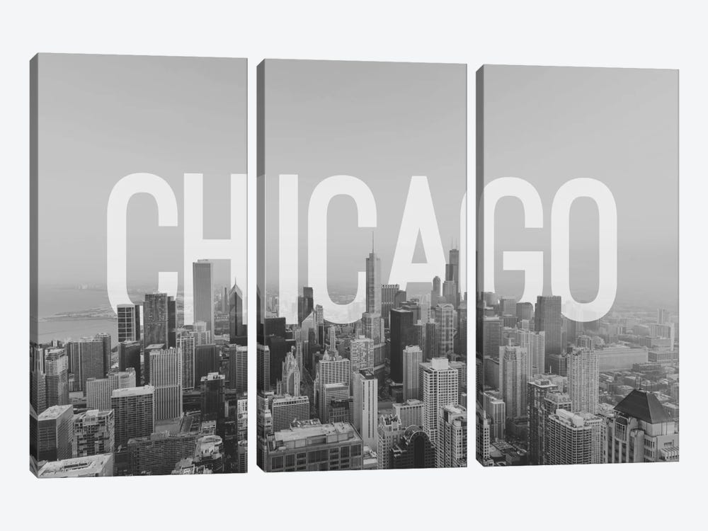 B/W Chicago by 5by5collective 3-piece Art Print