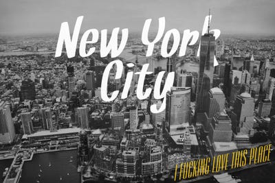 B/W New York Love by 5by5collective canvas print