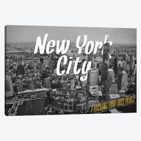 B/W New York Love Canvas Print #CLV7} by 5by5collective Canvas Print