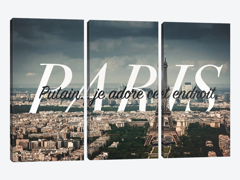 Paris Love by 5by5collective 3-piece Canvas Wall Art