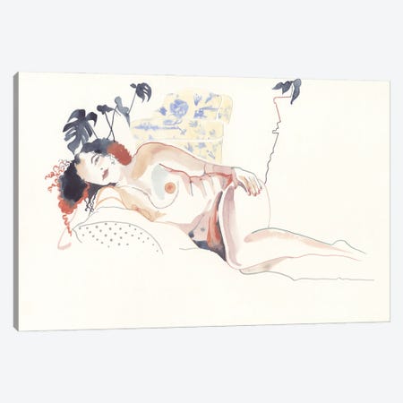 Toile Chaise Canvas Print #CLW17} by Claire Wilson Canvas Artwork