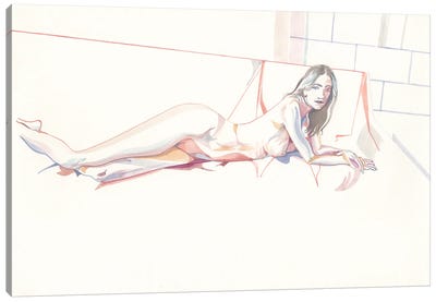 Lounge Canvas Art Print - Subdued Nudes