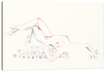 Recline Canvas Art Print - Subdued Nudes