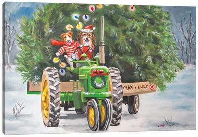 Max And Lucy's Tree Farm Canvas Art Print - Tractors