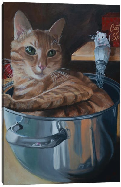 Noel The Cat Canvas Art Print - Carol Luz