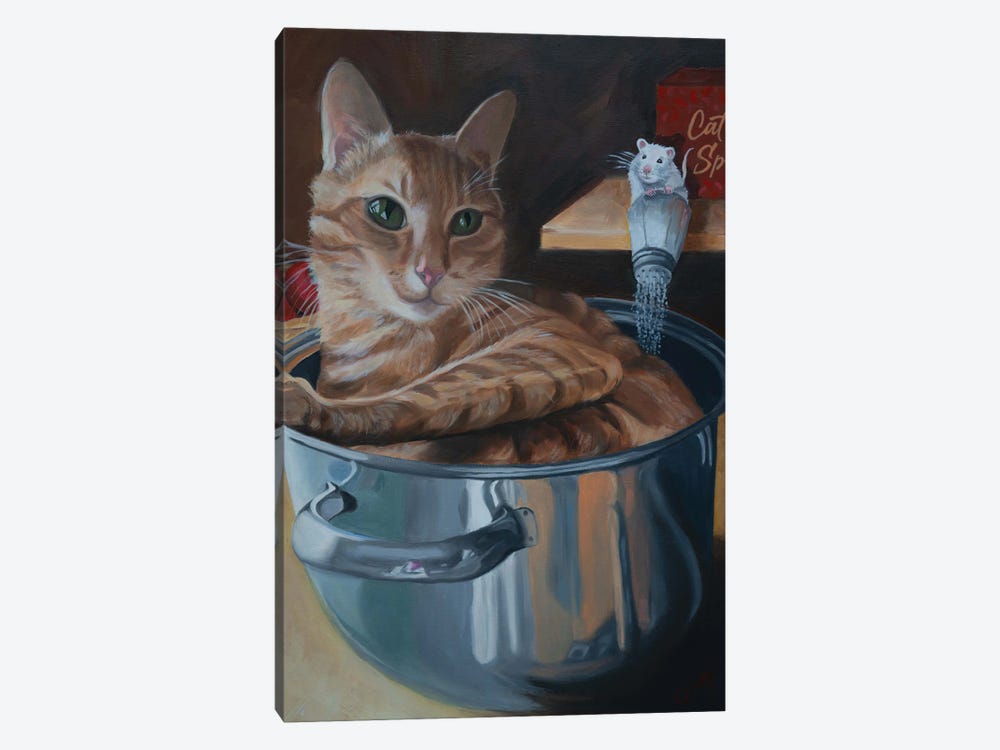 Noel The Cat by Carol Luz 1-piece Canvas Art