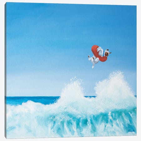 Playing In The Surf II Canvas Print #CLZ16} by Carol Luz Art Print