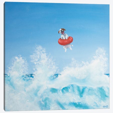 Playing In The Surf III Canvas Print #CLZ17} by Carol Luz Canvas Print