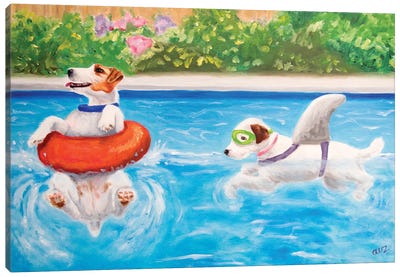 Judy And Elroy Canvas Art Print - Jack Russell Terriers