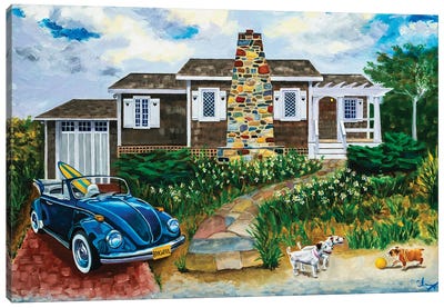 Meeting The Neighbors Canvas Art Print - Jack Russell Terriers