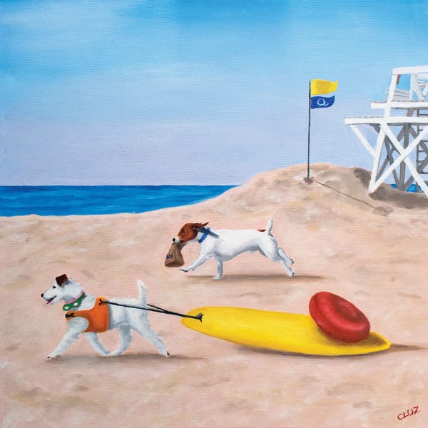 Carol Luz: Dogs At The Beach by Carol Luz