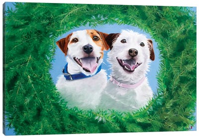 Xmas Canvas Art Print - Jack Russell Terrier Art