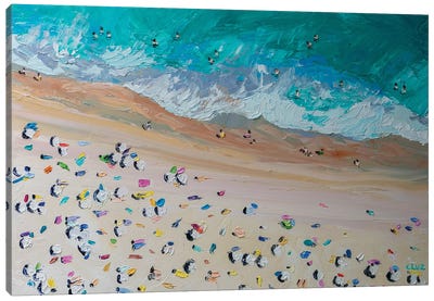 Beach Canvas Art Print - Swimming Art
