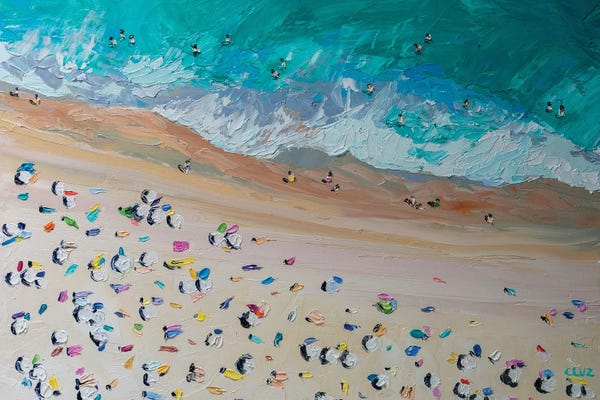Large Coastal Art - Canvas Prints: Beach by Carol Luz