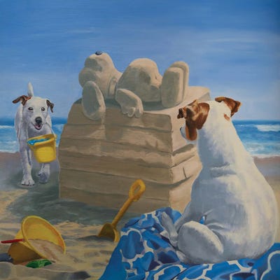 A Day At The Beach by Carol Luz metal wall art