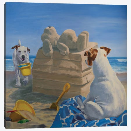 A Day At The Beach Canvas Print #CLZ7} by Carol Luz Canvas Art Print