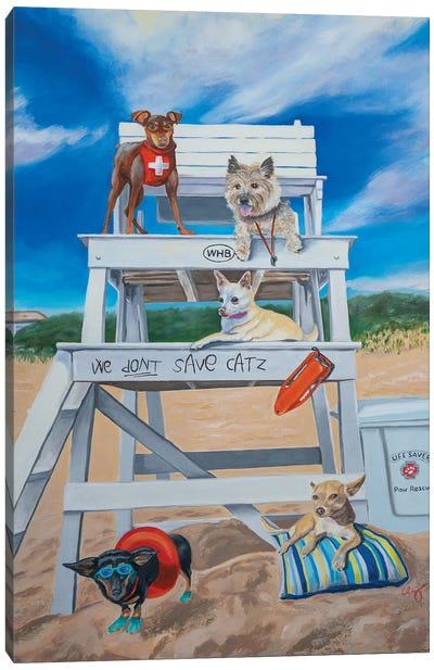 Lifeguards Canvas Art Print - Swimming Art