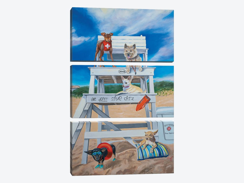 Lifeguards by Carol Luz 3-piece Canvas Art Print