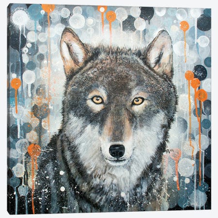 Wolf Canvas Print #CMD23} by Claire Morand Canvas Wall Art