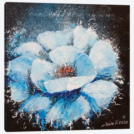Fleur Bleue Canvas Print #CMD32} by Claire Morand Canvas Art Print