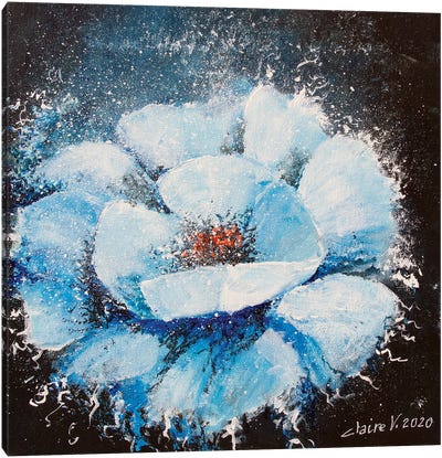 Fleur Bleue Canvas Art Print - Claire Morand