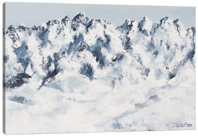 Cordée Canvas Art Print - Snowy Mountain Art
