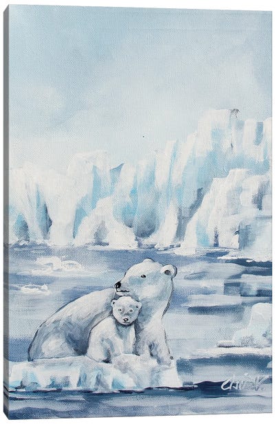 Banquise Canvas Art Print - Polar Bear Art