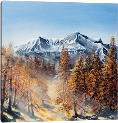 Premières Neiges Sur Le Mont Mounier Canvas Art Print - Claire Morand