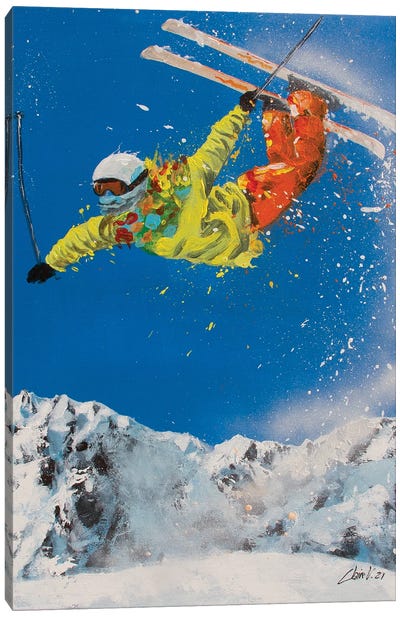 Le Saut De L'ange Canvas Art Print - Skiing Art